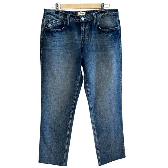 L'Agence Milana Raw Hem Low Rise Straight Leg Jeans Ravine Blue Size 30 - Picture 2 of 8